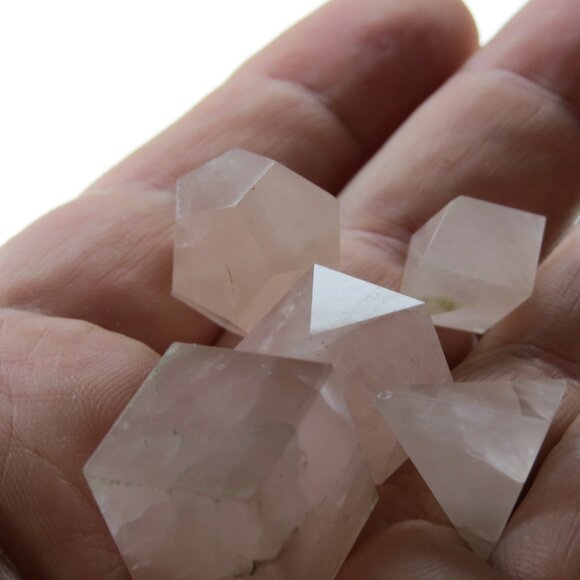 Rose Crystal 5Pcs platonic solids crystal geometry set - Picture 3 of 5